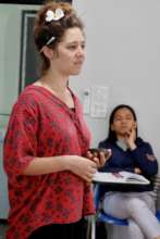 Kasey Leads a Workshop on Consumerism and Media