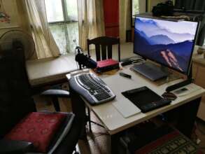Living Room Converted into Online Teaching Studio