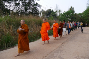 Alms Round With Monks During a Field Trip