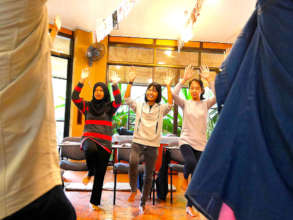 Phoo Pwint & Annisa participating in a workshop