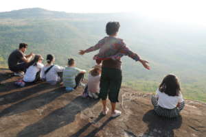 Students Look Out Over a Valley in Chaiyaphum