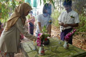 Paying Respects at the Spirit House at the Ashram