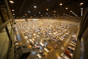 Aerial view of a dormitory area in our shelter.