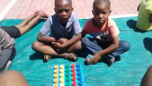 Fikile and his friend at a playgroup session