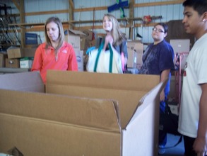 Students learning about the shipping process