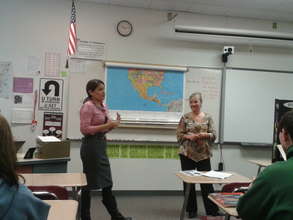 Sharing time with students about getting involved