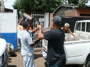 Unloading at the school