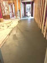 Concrete poured, extending the kitchen 5 feet.