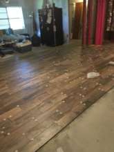New ceramic tile floor in living room and kitchen