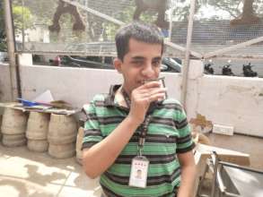 Rakshith loves his milk break !!