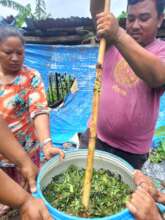 Beneficiaries making Bio-pesticides locally