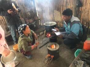 cooking food with portable cookstove