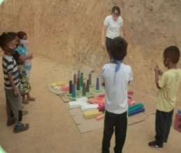 Merenciana and the children during an activity