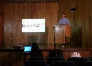 Moises during his graduation Thesis Presentation