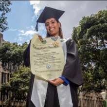 Yelibeth during her graduation Ceremony