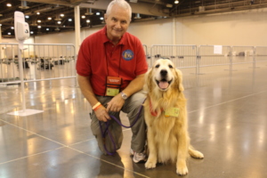 Photo by BakerRipley: Volunteer with Therapy Dog