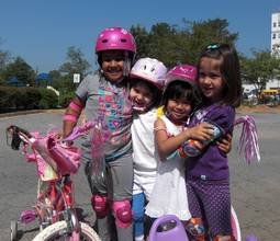 Trike-riding friends at the Walk-a-Mile