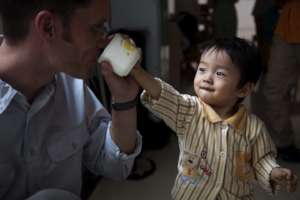 Splash founder, Eric Stowe, with beneficiary