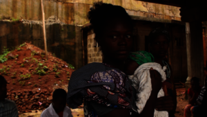 Young mother at Internal displacement camp.
