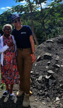 Coralys, pre-COVID, with one of our participants.