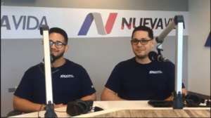 Team being hosted on Nueva Vida Radio.