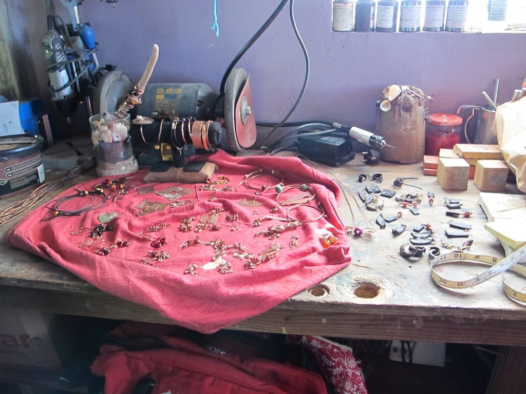 Tools and jewelry salvaged from Vanessa's shop