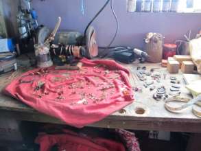 Tools and jewelry salvaged from Vanessa's shop