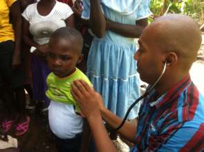 Checking a child's health after Hurricane Mathew