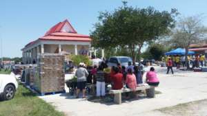 More volunteers and relief goods arrive at the...