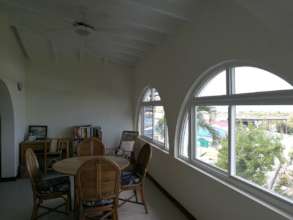 Broken windows were replaced with sturdy glass.