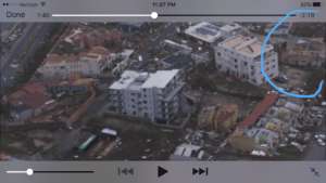Aerial view of damage