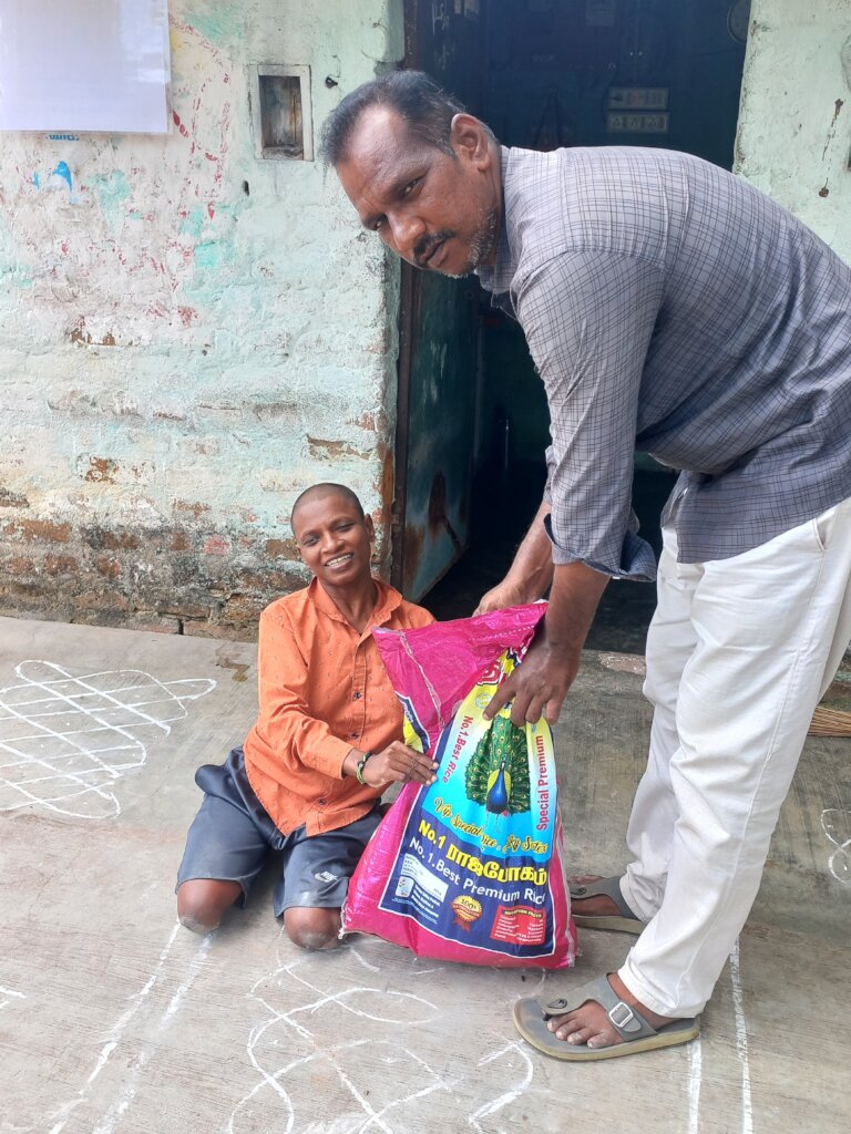 Paralyzed girl get food groceries