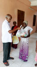 Lonely elder receives food groceries