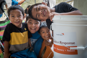 Kids at a distribution in Immokalee, Florida