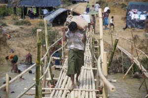 Makeshift bridge in Cox's Bazar