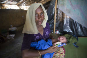 Shaju with her day-old daughter, Noor