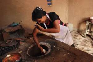 Totopos in the comixcal (Local cuisine)