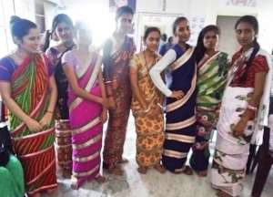 Girls trainees in Traditional Saree Training