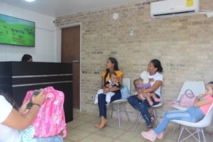 Patients waiting in our new waiting room