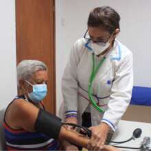 Senior patient undergoing a medical examination