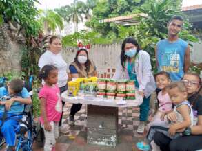 Happy Kids recieving food and healthcare