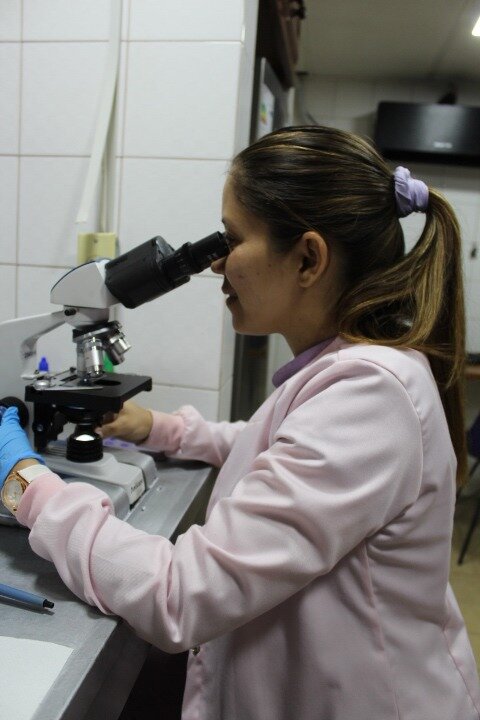 Lab staff giving the best quality service