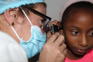 Little girl getting check up