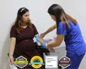 Pregnant Patient Having Laboratory Work Done