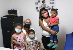 Family receiving medical care