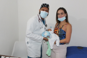 Infant receiving a medical exam!