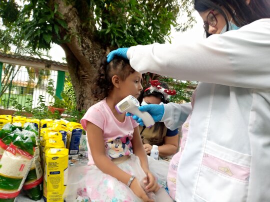 Happy Kids recieving healthcare