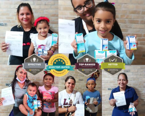 Happy patients recieving medicines and healthcare
