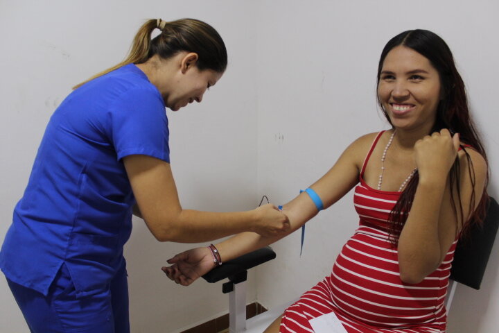 Patient receiving lab services