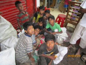 Group of the children after the morning breakfast